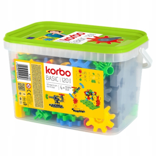 Stavebnice KORBO - Krob 120 BASIC PODS Presúvanie ozubených kolies