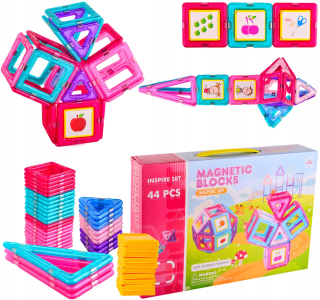 Magneticka stavebnica - Magnetické tehly 3D konštrukcia puzzle 44el