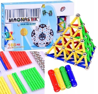 Magneticka stavebnica - Magnetické bloky Magnix 188 prvky AR0082