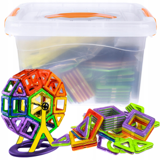 Magneticka stavebnica - Magnetické vankúšiky XXL 3D 100el + organizér