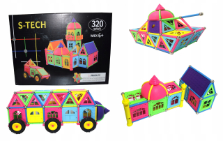 Magneticka stavebnica - Magnetický vankúšiky 320pcs Auto Cottage Size XL