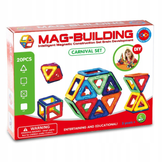 Magneticka stavebnica - Magnetické konštrukčné bloky nastaviť 20 EL. 624