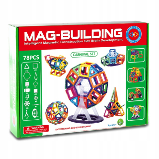 Magneticka stavebnica - Magnetické bloky navrhnúť 78 el. 631