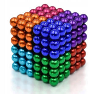 Farebné magnetické gule 5 mm 216el 8 Kol NeoCube