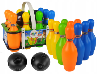 Farebná bowlingová súprava 10 ks. Lopta 20 cm