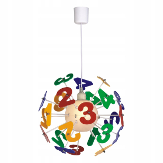 Luster do detskej izby - Čísla závesné svietidlo lampa pestré detské