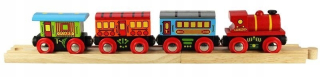 Dráha pre deti, stavebnica - Farebný osobný vlak Bigjigs Rail