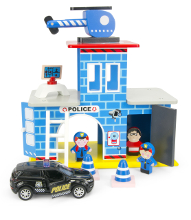 Gazáž pre autíčka - Police Station + Range Rover Evoque policajné auto