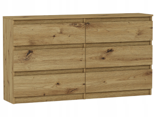Mobene Moderná komoda 140 x 30 x 77 cm matný dub artisan
