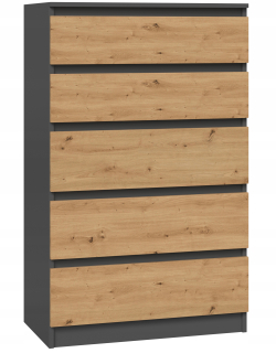 TopEshop komoda 9789085421030 70 x 40 x 109,5cm antracit mat.