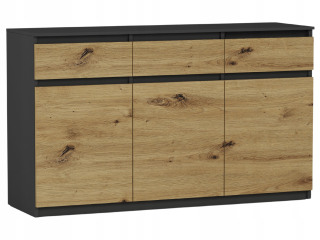 Mobene Moderná komoda 120 x 40 x 98cm antracitová matná