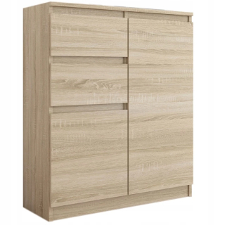 Mobene Moderná komoda 80 x 40 x 98 cm, matný dub sonoma