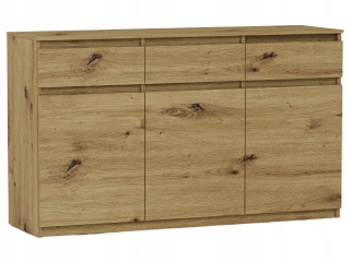 Mobene Moderná komoda 120 x 40 x 98 cm matný dub artisan