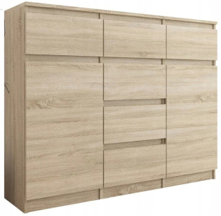 Mobene Moderná komoda 120 x 40 x 98 cm, matný dub sonoma