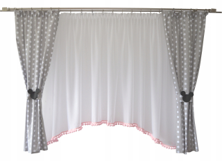 Záclony do detskej izby - KPL Detská Curtain Curtain Ola 4 brmbolce Mouse