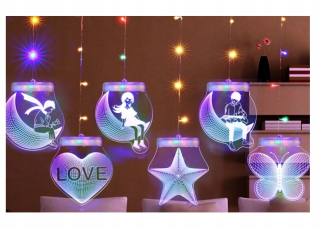Osvetlenie do detskej izby Cotton balls - Moon Stars Malý princ LED lampa 3D Pilot