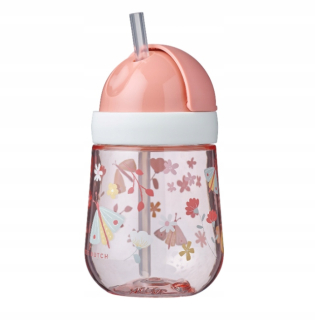 Little Dutch Mug Fľaša na vodu so slamkou Mio Flowers