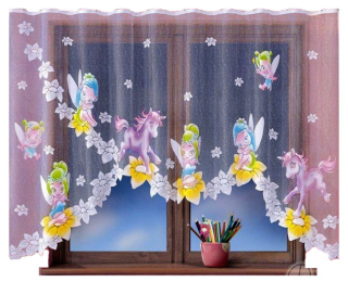 Záclony do detskej izby - Konský chvost 300x150 cm maľovaný žakárový záves