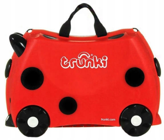 Kufor detský kufor Trunki 18 l čierny, Odtiene červenej