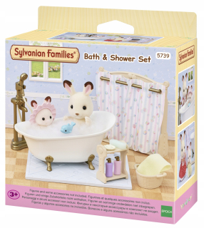 Kúpeľňový set Sylvanian Families s vaňou a sprchovacím kútom