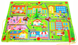Maze Drevené magnetické Sensory Toy