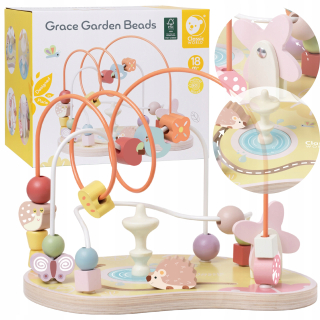 Labyrint prekladania Montessori Motor Cube Loop fsc blokuje pastely