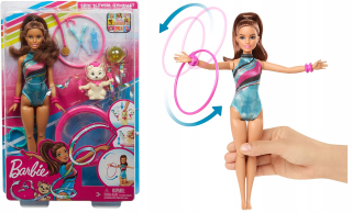 Bábika Barbie - Bábika Barbie gymnastka so psom sade s bábikou