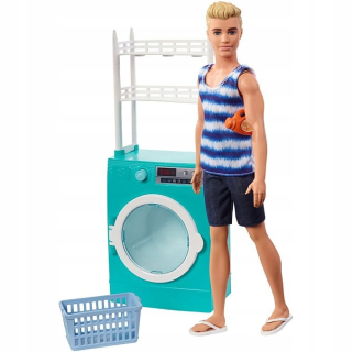 Bábika Barbie - Barbie Ken + Domáce Práčka FYK52