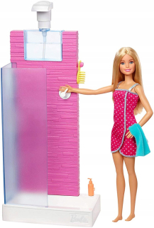Bábika Barbie - Barbie kúpeľňa + sprcha FXG51 Mattel