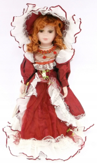 Porcelánová bábika - Porcelánová bábika v krásne šaty, nové, 40 cm