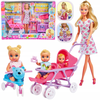 Bábika Steffi - Bábika Steffi Evi Family Bobas Trolley Simba Room