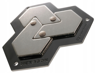 Logická puzzle huzzle obsadenie šesťuholníka 4/6 puzzle