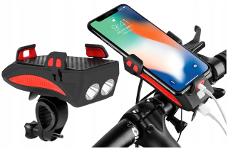 Osvetlenie bicykla Gotel 4v1 lampa, 400 lm batéria