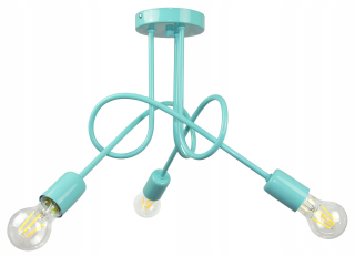 Luster do detskej izby - Loft stropné svietidlo Pastels Turquoise Edison pod LED