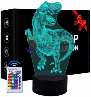 Nočná lampa do detskej izby - NIGHT LIGHT 3D LED DINOSAUR PILOT PRE Bab0e ostatné