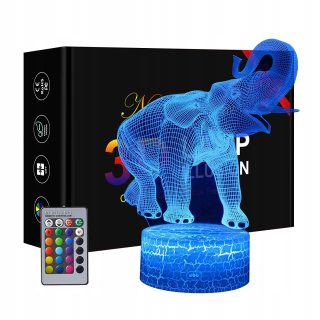 Nočná lampa do detskej izby - Nočná lampa 3D LED slon Rôzne farby kaczka