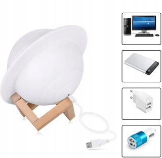 Nočná lampa do detskej izby - Nočná lampa Dotykový stolná lampa 3D Saturn