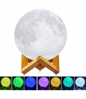 Nočná lampa do detskej izby - Nočná lampa Gigant 3D mesiac 46 cm Moon 7kolors
