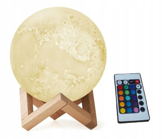 Nočná lampa do detskej izby - Nočné svetlo Moon 3D Moon Light + Pilot