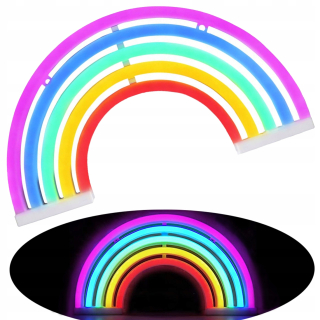 Nočná lampa do detskej izby - Nočná lampa USB Batérie 3D Neon LED dúhové
