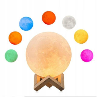 Nočná lampa do detskej izby - Nočná lampa 3D Glowing Moon Moon Light 18cm