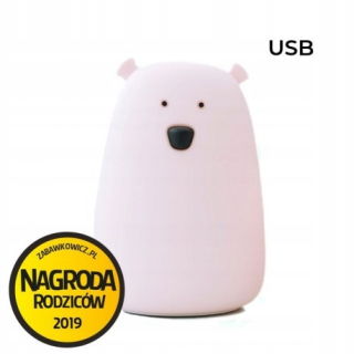 Nočná lampa do detskej izby - Silikón lámp pre detské miestnosti Bear Pink Big