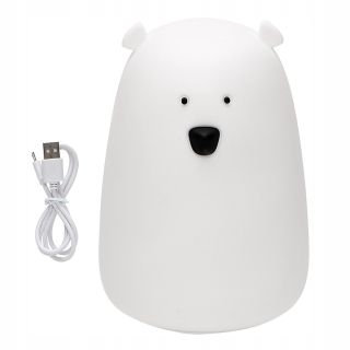 Nočná lampa do detskej izby - Silikón LED Rubber Teddy Bear pre deti Nočné