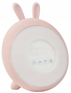 Nočná lampa do detskej izby - Light Clock Budík Rabbit Pink Rabbit and Friends