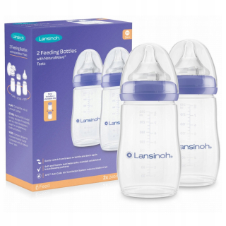 LANSINOH SET FĽAŠIEK 2 x 240 ml + CUSTROVKY 3m+