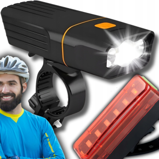 SET LED BICYKLOVÝCH SVETLÁ PREDNÝCH A ZADNÝCH PRE OSVETLENIE BICYKLE POWERBANKY