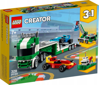 Stavebnica LEGO Creator 3 w 1 - LEGO 31113 Creator 3v1 Odťahové auto s pretekárskymi autami Žeriav