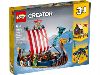 Stavebnica LEGO Creator 3 w 1 - LEGO 31132 Viking Loď a hadica Midgard