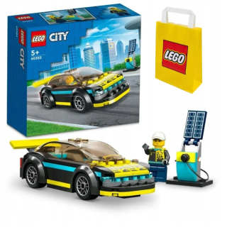 LEGO City 60383 Elektrické športové auto + papierová taška LEGO 6315786 žltá 24x8x18 cm