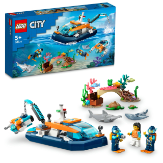 Stavebnica LEGO City - LEGO Mestská loď łódka + ponorka + 3 figúrky